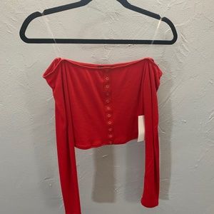 Off the Shoulder Long Sleeve Shirt